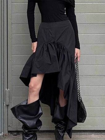 Jupes noires courtes asymétriques pour femmes