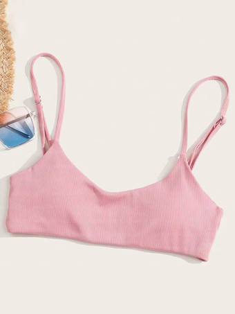 女性用ビキニ水着 ピンク レースアップ 夏用ビーチ水着