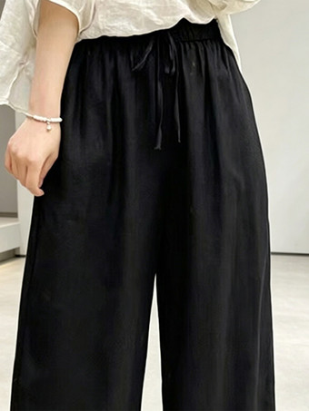 パンツ　黒色ポリエステル製ズボン