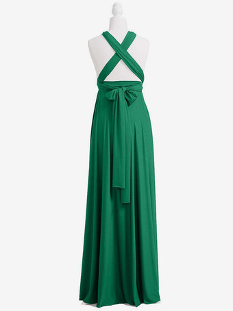 Robes de demoiselle d'honneur en mousseline coupe trapèze longueur au sol robes de soirée