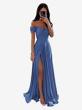 OrageuxRobes de demoiselle d'honneur en polyester coupe trapèze longueur au sol robes de soirée