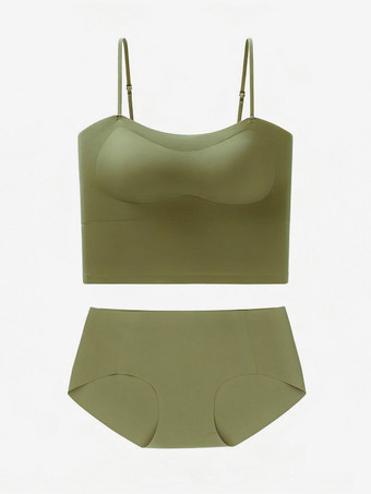 Ensembles de lingerie 2 pièces vert soutien-gorge et culotte