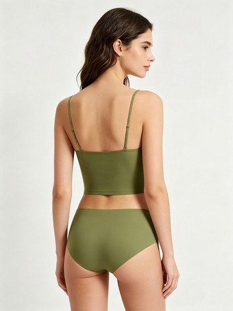 Ensembles de lingerie 2 pièces vert soutien-gorge et culotte