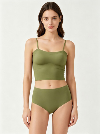 vert Ensembles de lingerie 2 pièces vert soutien-gorge et culotte
