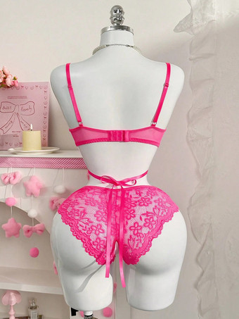 Nuisettes en lingerie rose sculptante et sexy pour femmes