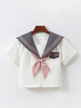 Ensemble uniforme scolaire japonais Lolita classique JK : chemise grise à manches courtes et jupe plissée