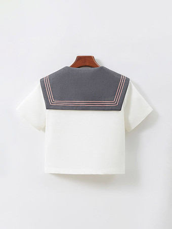 Ensemble uniforme scolaire japonais Lolita classique JK : chemise grise à manches courtes et jupe plissée