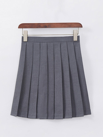 Ensemble uniforme scolaire japonais Lolita classique JK : chemise grise à manches courtes et jupe plissée
