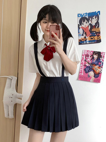Bleu MarineUniforme scolaire japonais Lolita classique SK Jupes Lolita plissées noires