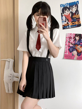 noir Uniforme scolaire japonais Lolita classique SK Jupes Lolita plissées noires