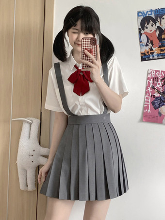 Chemisier Lolita blanc JK chemise Lolita blanche à manches courtes