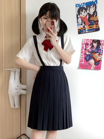 Chemisier Lolita blanc JK chemise Lolita blanche à manches courtes
