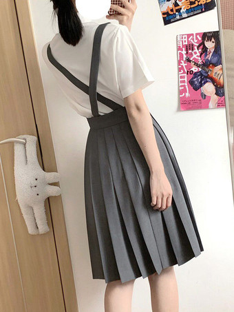 Chemisier Lolita blanc JK chemise Lolita blanche à manches courtes