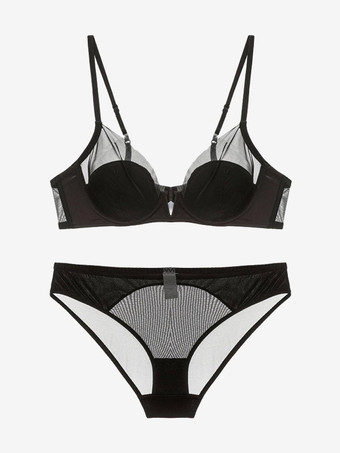 Ensemble soutien-gorge et culotte deux pièces rose fuchsia découpé