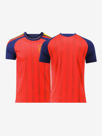 rouge Maillot domicile et extérieur de l'équipe d'Espagne de football 2026 manches courtes personnalisable pour adultes et enfants