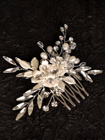 argent Accessoires de coiffure en métal pour la mariée