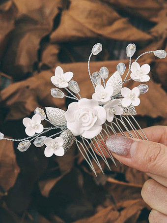 argent Accessoires de coiffure en métal pour la mariée