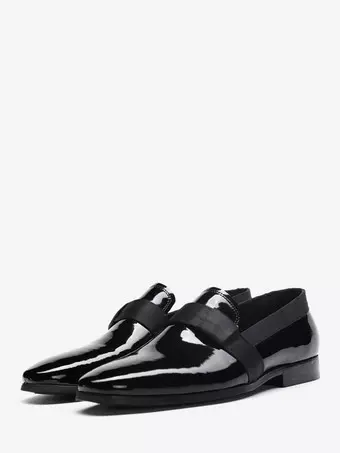 shiny black mens dress shoes Men Santino Luciano Formal Dress Shoes Patent Leather Shiny Lace up F414  Black