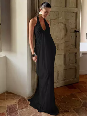 draped party dresses Draped Corset Maxi Dress Light Blue