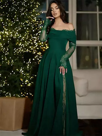 cheap evening dresses with sleeves Short Sleeve Prom Dresses Red Elegant Satin Vintage A Line Prom Gown Robes de Cocktail Vestidos de Fiesta