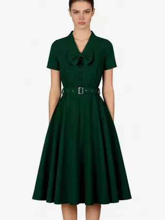 vintage dresses for tea party Nataya 40007 Victorian Sage Dress L / Green