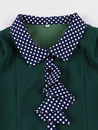 Robe vintage pour femme style années 1950 robe trapèze à pois col et nœud papillon robe midi idéale pour un tea party.
