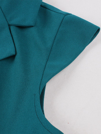 Robe trapèze vintage années 1950 pour femme sans manches à col idéale pour un tea party.