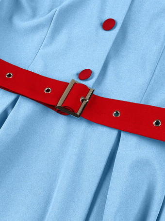 Robe trapèze vintage années 1950 pour femme sans manches à col idéale pour un tea party.
