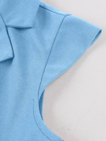 Robe trapèze vintage années 1950 pour femme sans manches à col idéale pour un tea party.