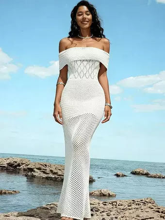 knit beach cover up dress Basic Wear Club | Knit Cotton Beach Cover-Up Dress