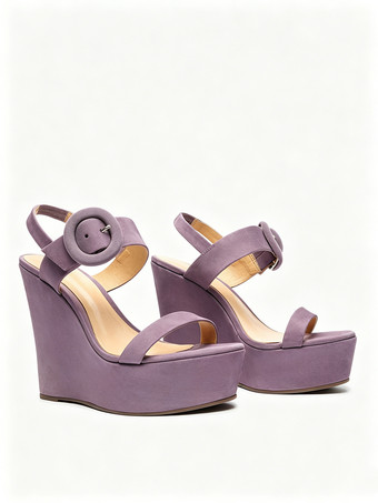 Women's Wedge Sandals Platform Open Toe Buckle Detail Sandal Shoes