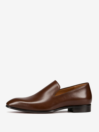 Brun Chaussures Habillées Homme Chaussures de Mariage Soirée Bout Pointu en Cuir Synthétique Unicolore