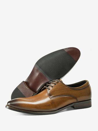 Chaussures habillées noires pour hommes bout rond à lacets