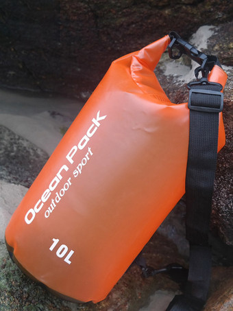 オレンジ 10L 半透明PVCロールトップ防水ドライバッグ オーシャンパック