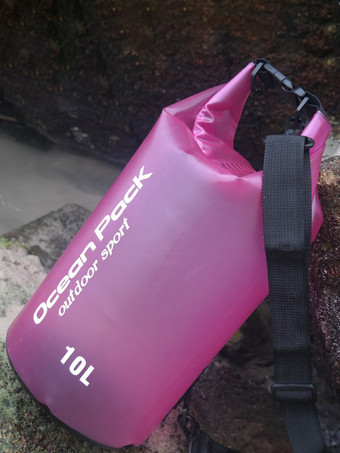 ピンク 10L 半透明PVCロールトップ防水ドライバッグ オーシャンパック