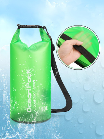 グリーン 10L 半透明PVCロールトップ防水ドライバッグ オーシャンパック