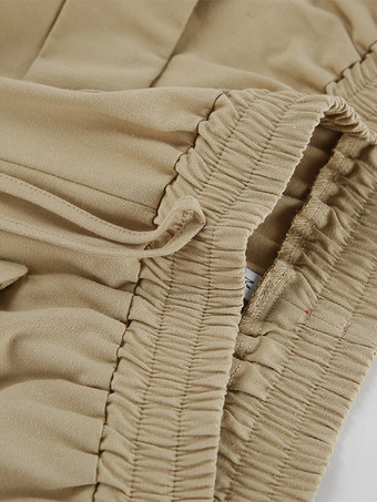 Ensemble deux pièces rose décontracté en coton et lin haut sans manches à col en V et pantalon.