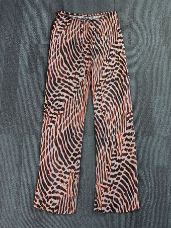 Ensemble maillot de bain léopard sexy à bretelles décolleté pantalon sans manches soutien-gorge dos nu