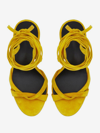 Suede Wedge Sandals Open Toe Lace Up Sandal Wedges For Women