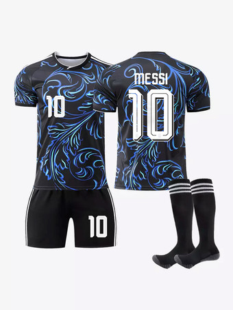 N°10Maillot extérieur n° 10 de l'équipe d'Argentine 2026 manches courtes ensemble 3 pièces pour adultes et enfants