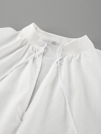 Ensemble chemise oversize en lin rose pastel bleu et blanc taille élastique et short à volants