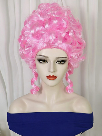 Rose nacréPerruques pour Halloween cosplay et accessoires de costume