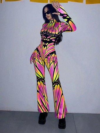RoseCombinaison intégrale imprimée colorée Zentai pour Halloween déguisement de cosplay combinaison moulante Zentai pour Mardi Gras
