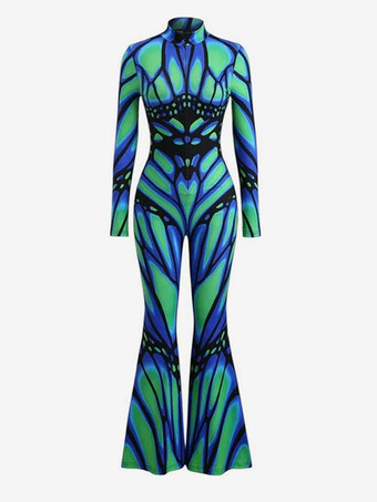 vert Combinaison intégrale imprimée colorée Zentai pour Halloween déguisement de cosplay combinaison moulante Zentai pour Mardi Gras