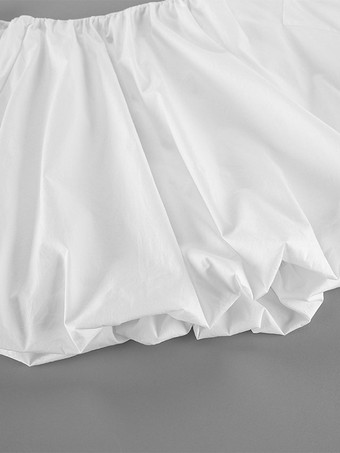Blouse blanche élégante à épaules dénudées et manches longues en coton pour femme