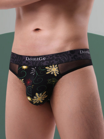 Vert  foncéSous-vêtements pour hommes culotte sexy string transparent à imprimé floral vert foncé