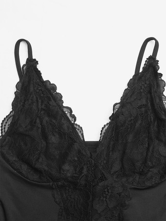 Body sans manches noir dos nu à bretelles fines haut sexy pour femme