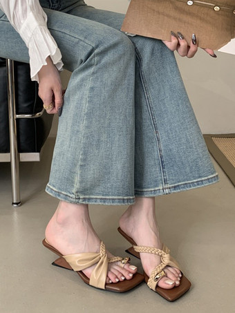 Sandales mules à brides pour femmes détail entre-doigts talon design
