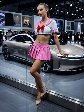 アニメ風女子高生制服 日本アニメ風 光沢PVC セーラー服ツーピース コスプレ衣装