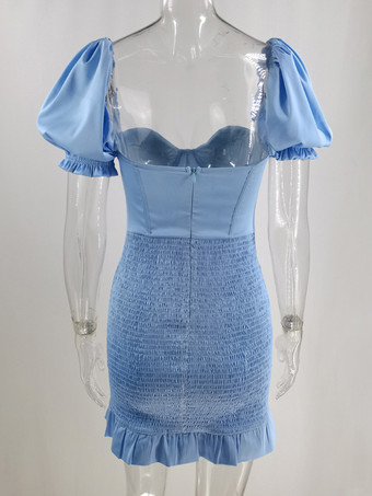 Robe de soirée mini à manches courtes raglan sexy couleur abricot